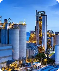 Chemical processing plant representing industrial chemical operations and asset management.